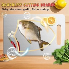 Titanium Cutting Board 100% Pure Non-Stick Double-Sided 11×15.5″ in for Kitchen