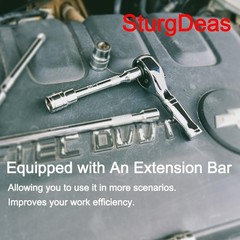 1/4-Inch Drive Ratchet Wrench, 72-Tooth Stubby 1/4 Drive, Silvery