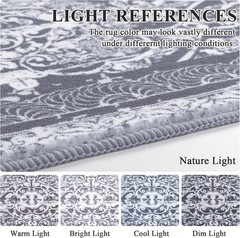 Machine Washable Soft Rug Runner, Indoor Floral Mat for Kitchen and Living Room