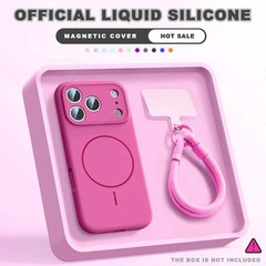 Magnetic Wrist Strap Liquid Silicone Phone Case For iPhone 11 12 13 16 17 Pro Ma