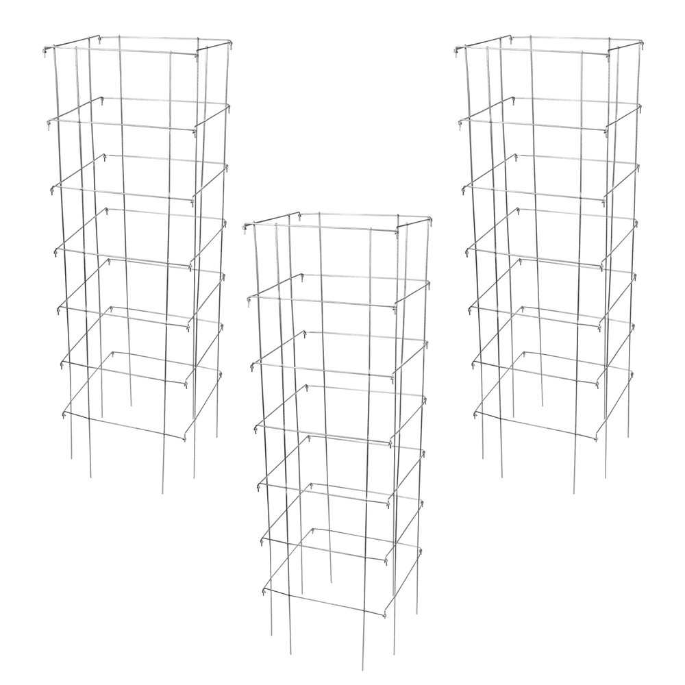Garden Elements 8-Leg Big Brother Square Collapsible Tomato Cages, 58” (3 pack)