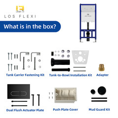 Los Flexi In-Wall Toilet Tank Carrier, 0.8/1.6GPF Dual Flush with Flush Plate