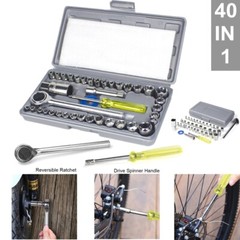 40-Piece Socket Set & Ratchet SAE & Metric 1/4″ 3/8″ Drive Mechanics w/ Case USA