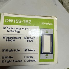 Leviton Decora SMART SWITCH with Wi-Fi Technology No. DW15S New in Box
