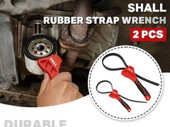 SHALL 2 Pack Oil Filter Wrench Set,Rubber Strap Wrench with Max Diameter 4″&6″