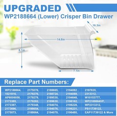 Middle + Bottom Crisper Pan Compatible with Whirlpool 2188656 2188664