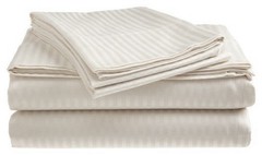 2 PACK:Deluxe Hotel , 400 Thread Count 100% Cotton Sateen Sheet Set Dobby Stripe