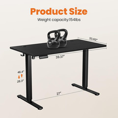 Electric Standing Desk – 40/48/55/63 x 24 inch Adjustable Sit to Stand Up Desk