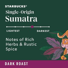 Starbucks K-Cup Coffee Pods, Dark Roast Coffee, Sumatra for Keurig Brewers, 100%