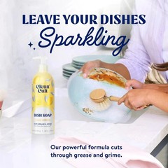 Cleancult Dish Soap Liquid Refills Plant Based Cleaning Power Cuts Grease &…