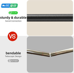 Adjustable Black Curtain Rod Set 28-44″ Heavy Duty with Brackets for Any Room