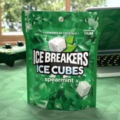 8.11 oz Ice Cubes Spearmint Chewing Gum – 100 Sugar-Free Cubes for Fresh Breath