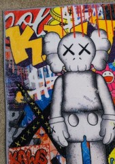 KAWS Street Art Graphic Area Rug Multicolor Rectangle for Any Room