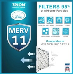 Trion Air Bear 259112-104 (3-Pack) – 16″ x 20″ x 5″ Pleated Air Filter, MERV 11