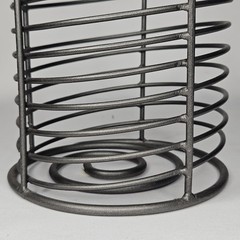 18 Disc Round Wire CD Storage Tower 18.5″ Gray Metal Rack Unique Desktop Holder