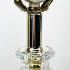 Vintage Regency Rams Head Brass & Crystal Lamps Both Work BEAUTIFUL QUALITY