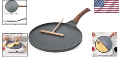 Crepe Pan Nonstick Griddle 10 Inch Swiss Granite Coating Skillet Induction