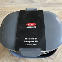 OXO Easy-Clean Compost Bin 1.75 Gallon Gray Kitchen Countertop – 13294600
