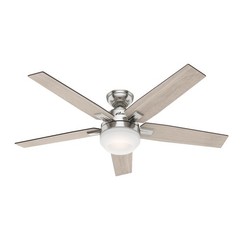 Hunter Fan 52 inch Contemporary Brushed Nickel Ceiling Fan with Remote and Light