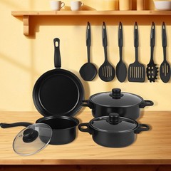 13PCS Nonstick Kitchen Pots & Pans Set Induction Cooking Pot Kitchen Utensils US