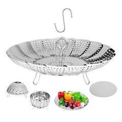 Expandable Steamer Basket set Stainless Steel Food Steamer set 10.3 In