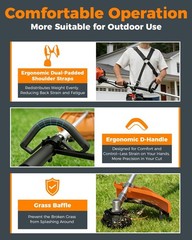 NEOTEC 4-in-1 Multi-Functional Trimming Tools Gas Hedge Trimmer 26CC Weed Eater