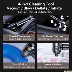 Cordless Handheld Vacuum Cleaner w/ Blower Strong Real Suction for Car and Home