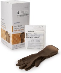 Perry Disposable Sterile Pair Latex Surgical Glove Extended Cuff Length
