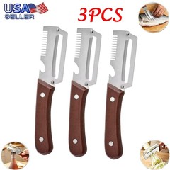 3 PCS 3-in-1 Multifunctional Vegetable Peeler with Wooden Handle,Julienne Slicer