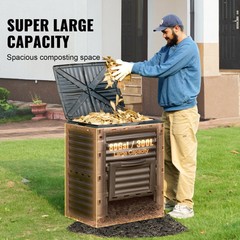 VEVOR Garden Compost Bin 80 Gal/300 L Outdoor Compost Bin BPA Free Material