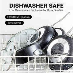 Granitestone Diamond Round Nonstick Fry Pan with Cool Touch Handle – 10” & 12”