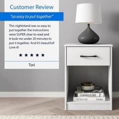 Ardent Nightstand W/ 1 Drawer Easy Assembly Modern Design Bedroom Furniture New
