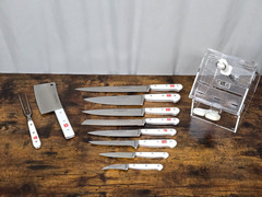WUSTHOF CLASSIC White-Handle 13 Piece Set with *SUPER RARE* Clear Acrylic Block!