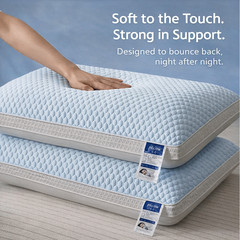 Cooling Bed Pillows Set of 2 Neck Support Side & Back Sleepers Soft Cool Pillow