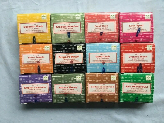 12 Boxes Assorted Nag Champa Incense Cones Satya Sai Baba 144 Dhoop Cones Total