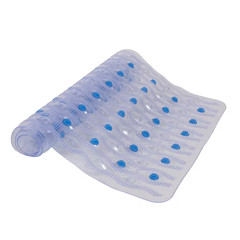 15.5 In. W X 27.5 In. L Vinyl Semi-Brushed Inside-The-Tub Bath Mat in Clear/Blue