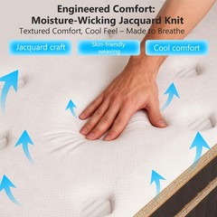 10-12″ Hybrid Mattress Twin Full Queen King Gel Spring Foam Mattress in A Box