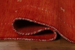 Rust Indian Tribal Style Rug 5×6 Hand-knotted Wool Oriental Carpet for Any Room
