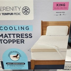 Serenity Tempur-Pedic 3 Inch Cooling Memory Foam Mattress Topper King