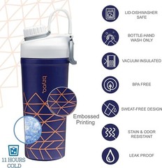 Set of 2 pcs 26 oz. Insulated Stainless Steel Double Wall Shaker Water Bottle