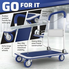 ( USED ) Folding Hand Truck Dolly Cart Wheels Luggage Trolley Moving 330/660lbs