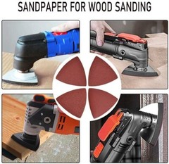 100PCS Multi-Tool Hook Loop Sandpaper Disc Triangle Sanding Pads for Oscillating