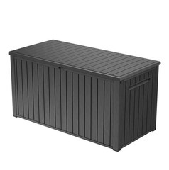 Keter 170 Gal. Resin Deck Box Large Indoor/Outdoor Storage, Graphite