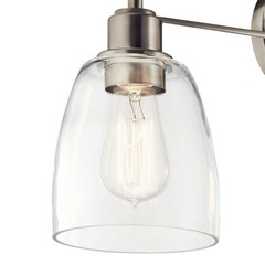 Kichler Lighting Meller 24.25 In. 3-Light Brushed Nickel Vanity Light With Clear