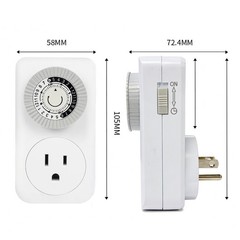 1-10 Pack Indoor 24-Hour Mechanical Outlet Timer Plug Indoor 2 or 3 Prong