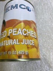 LOT of 9 Nemco Diced Peaches Natural Juice, 15oz EA , 07/09/2028. ( T791)