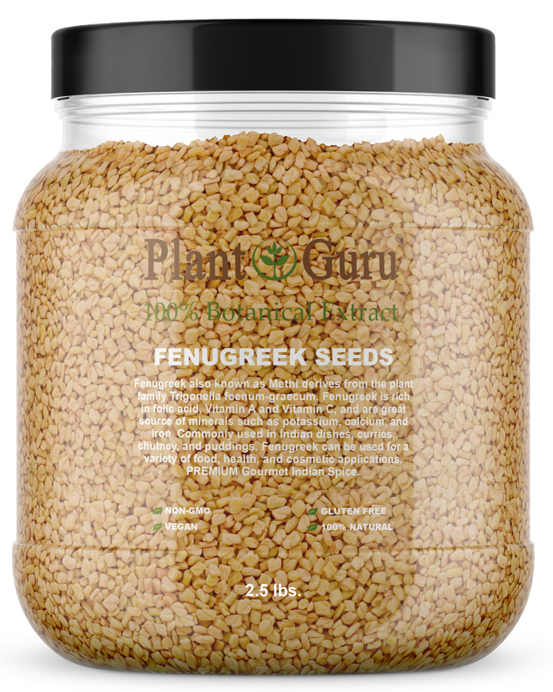 Fenugreek Seeds Whole 2.5 lbs. Jar Bulk Trigonella Foenum Graecum Methi Seed