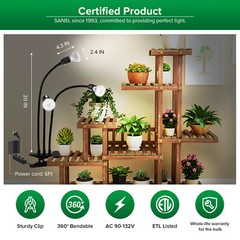 SANSI LED Grow Lights for Indoor Plants Full Spectrum Pot Clip Grow Light USED