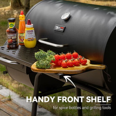 Royal Gourmet Offset Smoker 27.44-in W Black Barrel Charcoal Grill