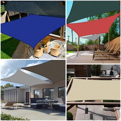 Rectangle Sun Shade Sail Canopy Shelter Shade Mesh Cover Patio Yard Pool Outdoor